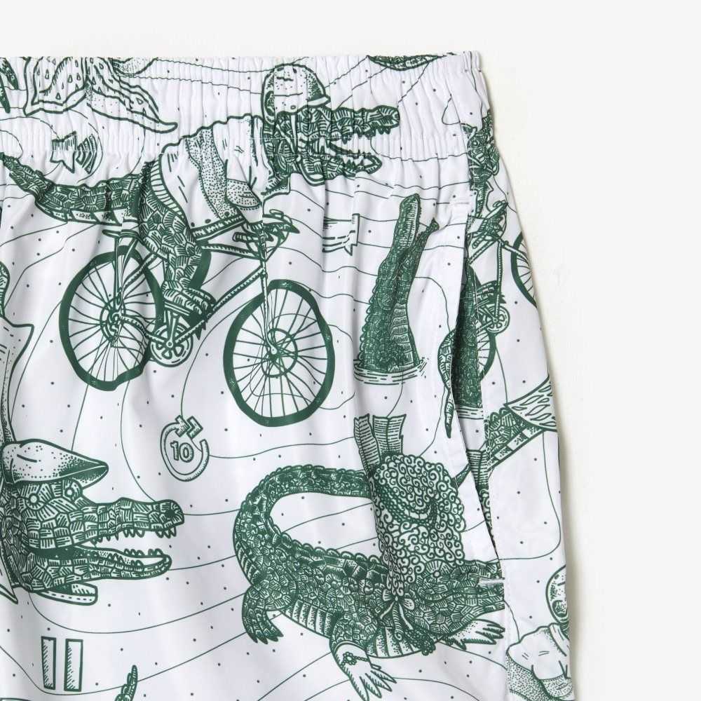 Multicolor Lacoste x Netflix Printed Swim Trunks | TVLEBU-083