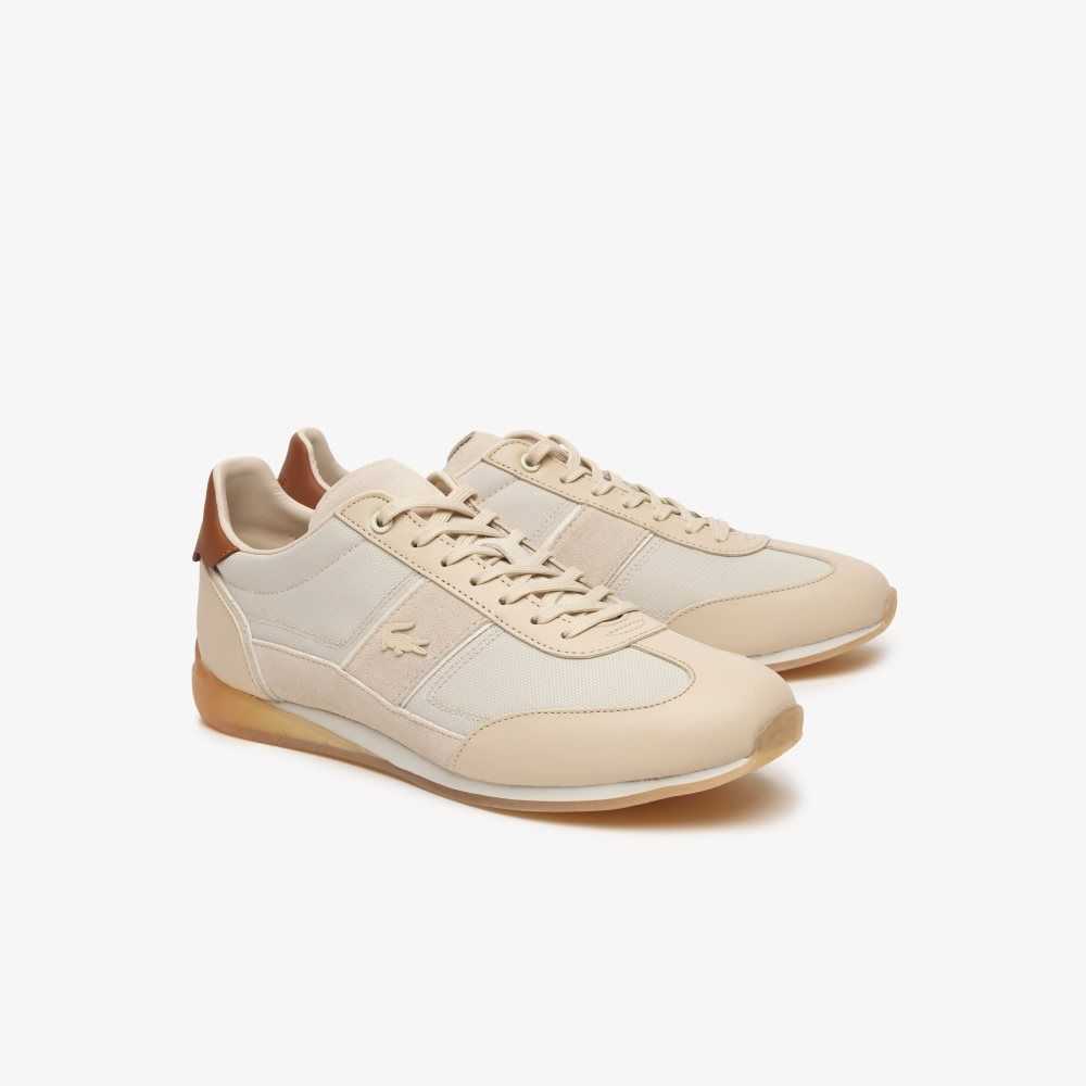 Nat/Off Wht Lacoste Angular Popped Heel Sneakers | VBTHZF-936