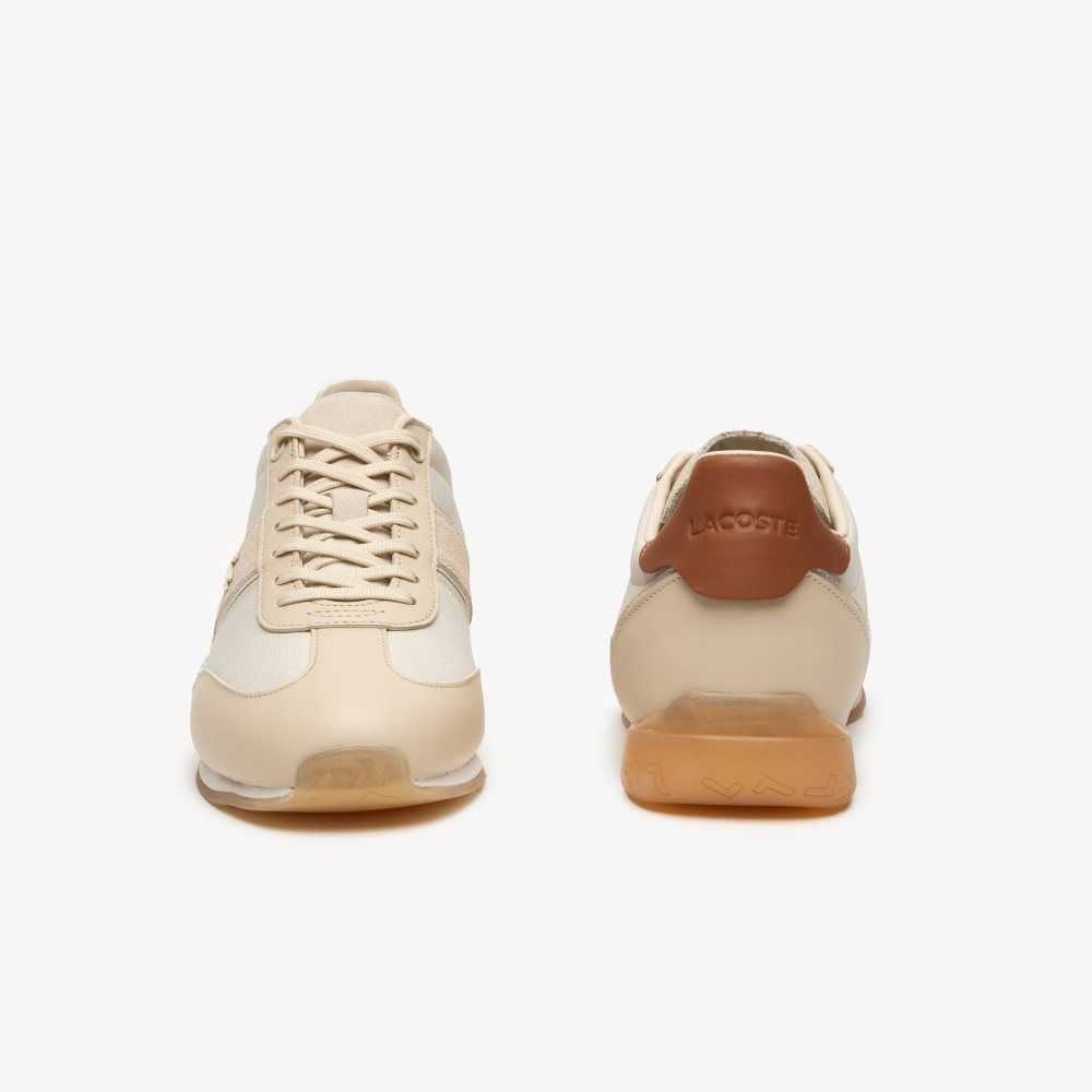 Nat/Off Wht Lacoste Angular Popped Heel Sneakers | VBTHZF-936