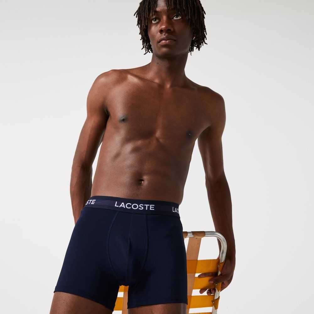 Navy Blue / Blue Lacoste Microfiber Trunk 3-Pack | XTVJPI-207