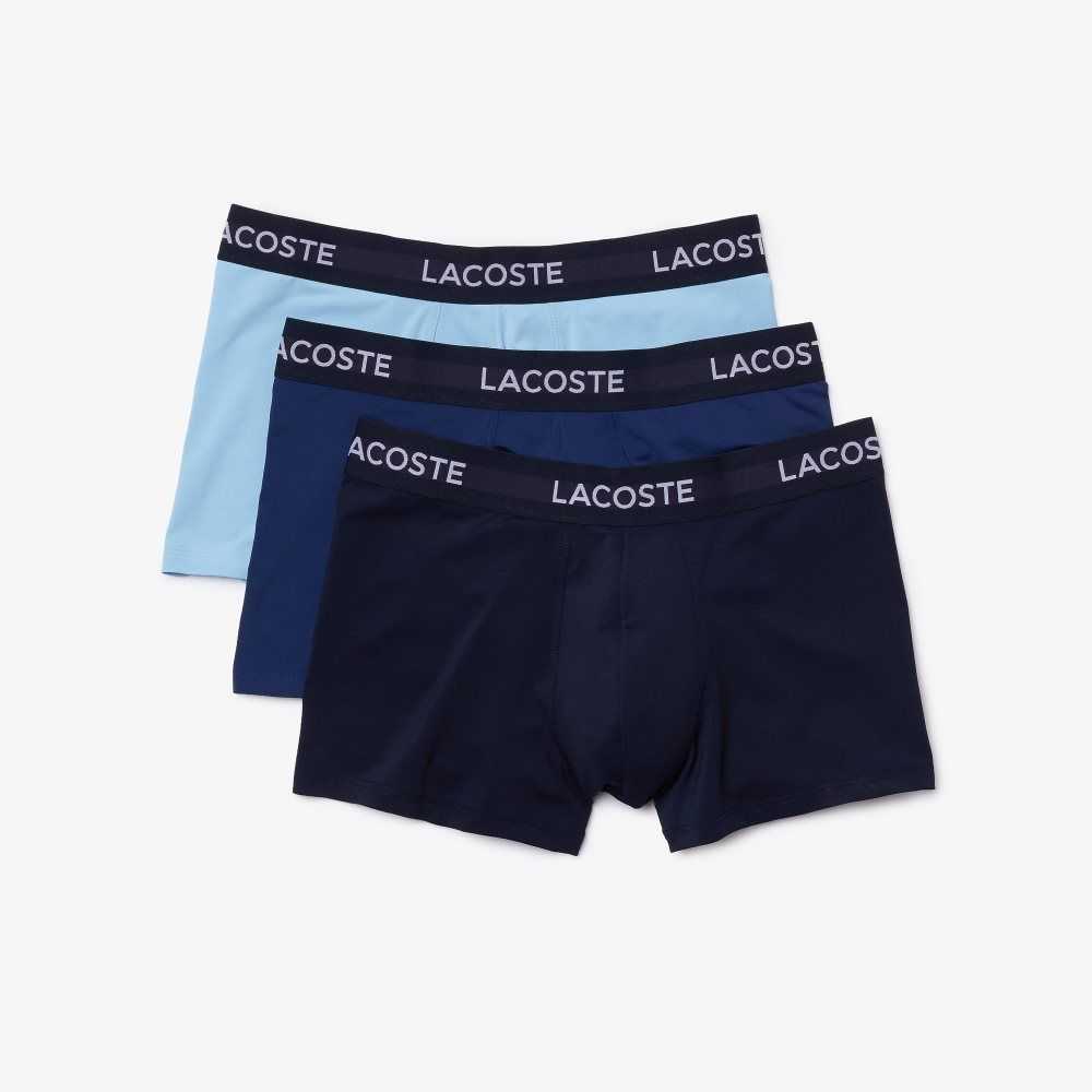 Navy Blue / Blue Lacoste Microfiber Trunk 3-Pack | XTVJPI-207