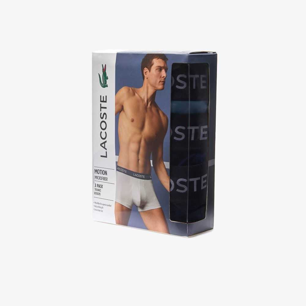 Navy Blue / Blue Lacoste Microfiber Trunk 3-Pack | XTVJPI-207