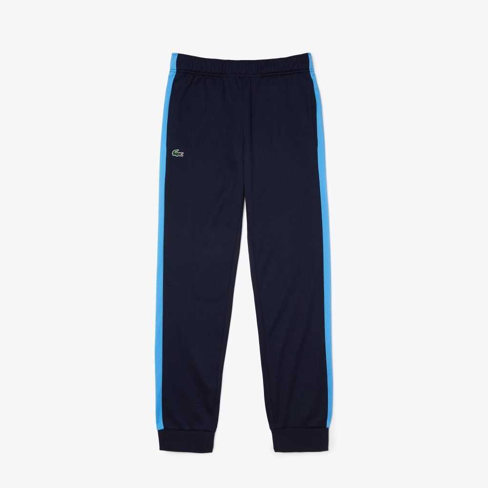 Navy Blue / Blue / White Lacoste SPORT Abrasion-Resistant Tennis Trackpants | QYPAMN-243