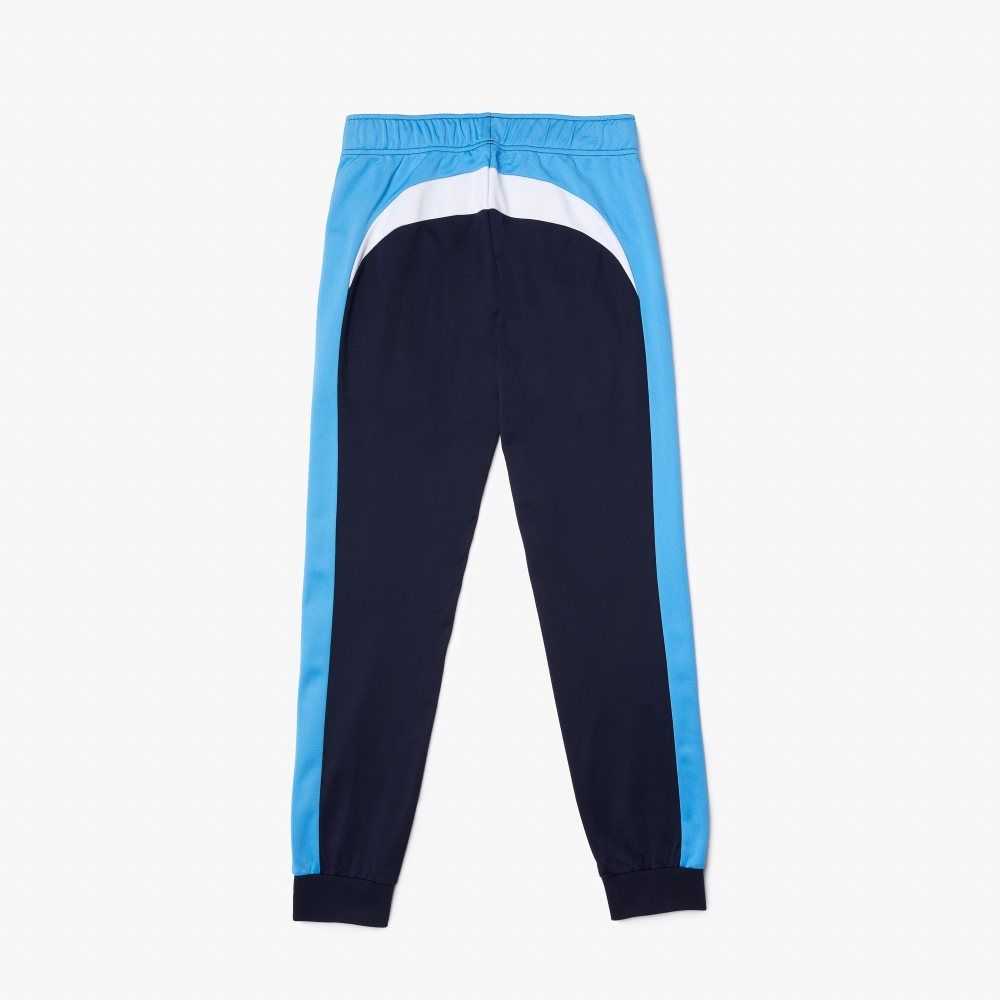 Navy Blue / Blue / White Lacoste SPORT Abrasion-Resistant Tennis Trackpants | QYPAMN-243