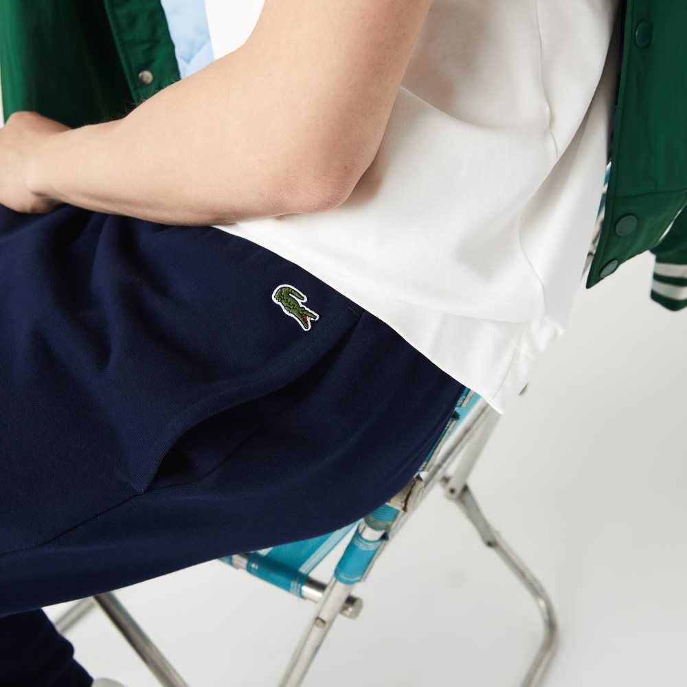 Navy Blue / Green / Red Lacoste Colorblock Cotton Fleece Blend Jogging Pants | KCOUXM-653