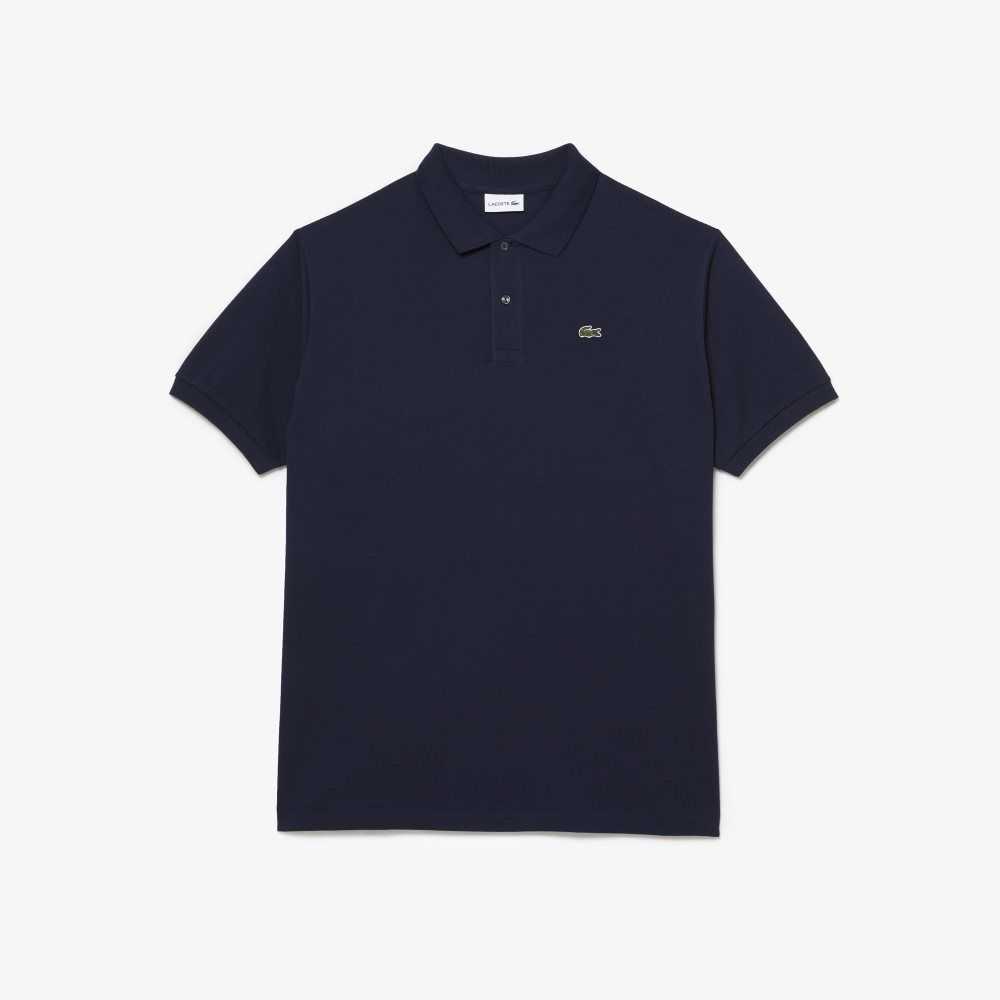 Navy Blue Lacoste Big Fit Cotton Petit Pique Polo | TBPGYR-840