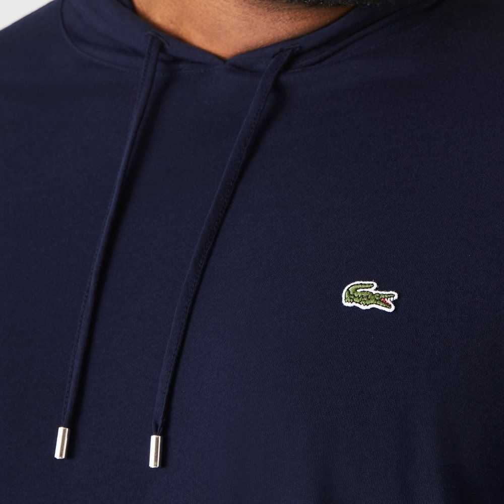 Navy Blue Lacoste Big Fit Hooded T-Shirt | WFKYGR-451