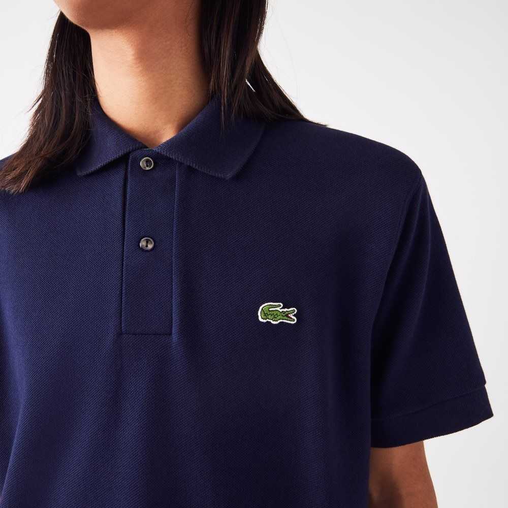 Navy Blue Lacoste Classic Fit Heavy Cotton Pique L.12.21 Polo | NPRTLZ-964