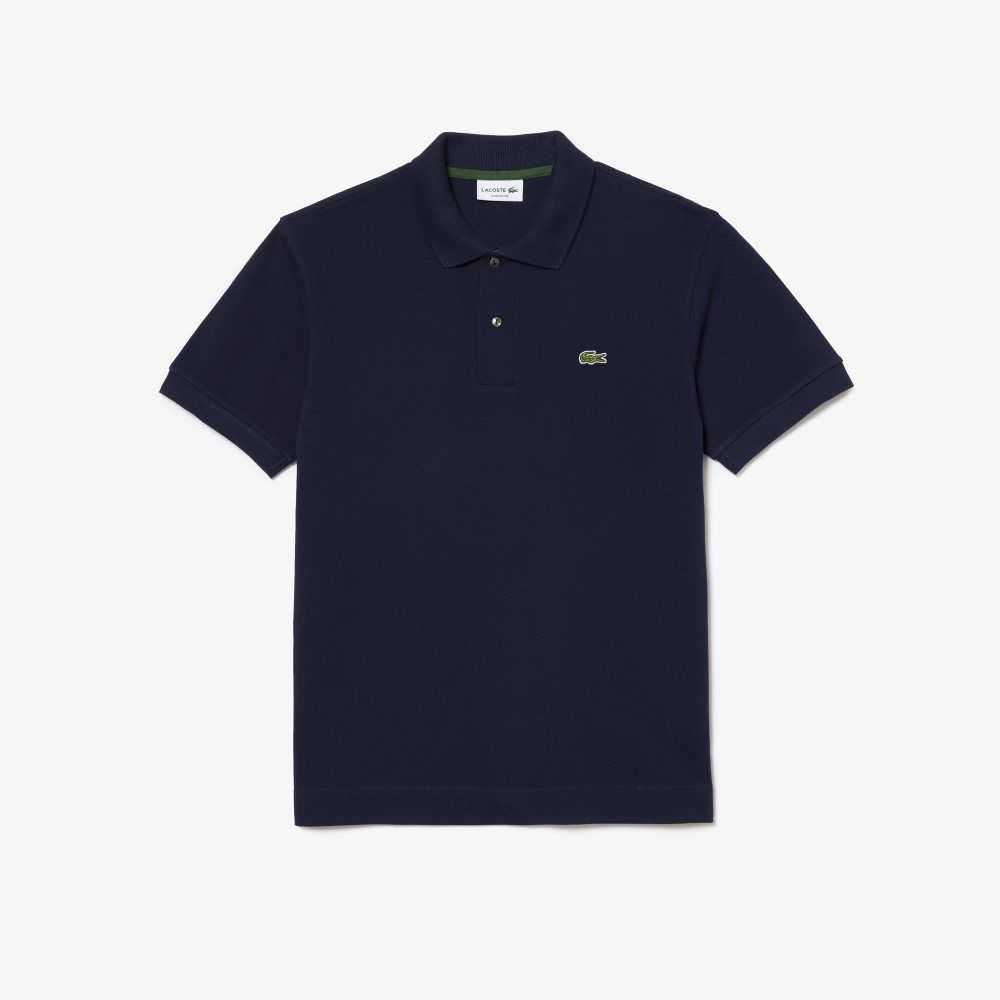 Navy Blue Lacoste Classic Fit Heavy Cotton Pique L.12.21 Polo | NPRTLZ-964