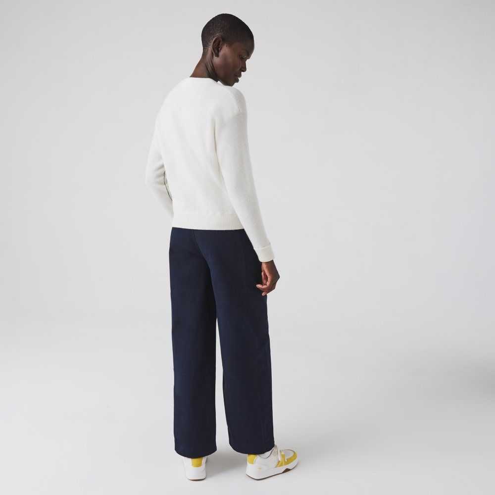 Navy Blue Lacoste Cotton Gabardine Pants | QEOUIW-239