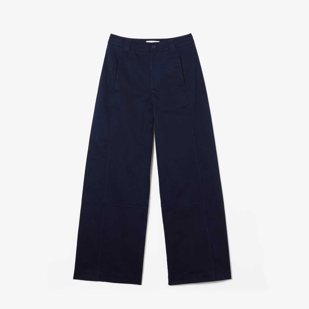 Navy Blue Lacoste Cotton Gabardine Pants | QEOUIW-239