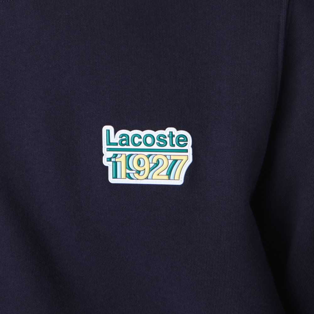 Navy Blue Lacoste Crew Neck Vintage Badge Fleece Sweatshirt | NCEWFM-163