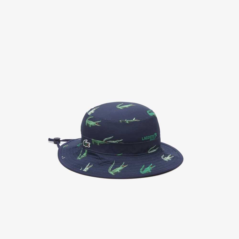 Navy Blue Lacoste Golf Crocodile Print Hat | BFMEGC-903