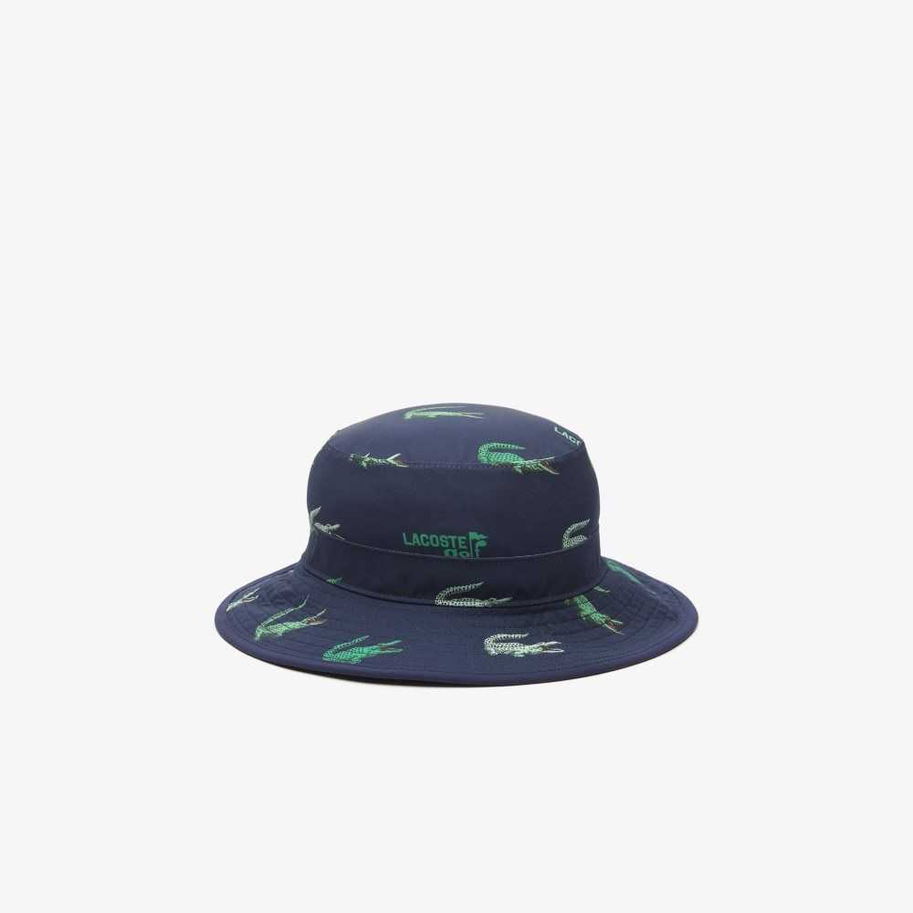 Navy Blue Lacoste Golf Crocodile Print Hat | BFMEGC-903