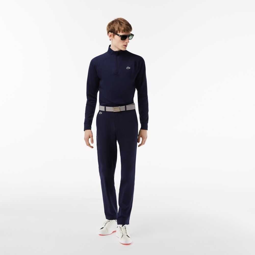 Navy Blue Lacoste Half Zip Golf Sweatshirt | THJFMO-952