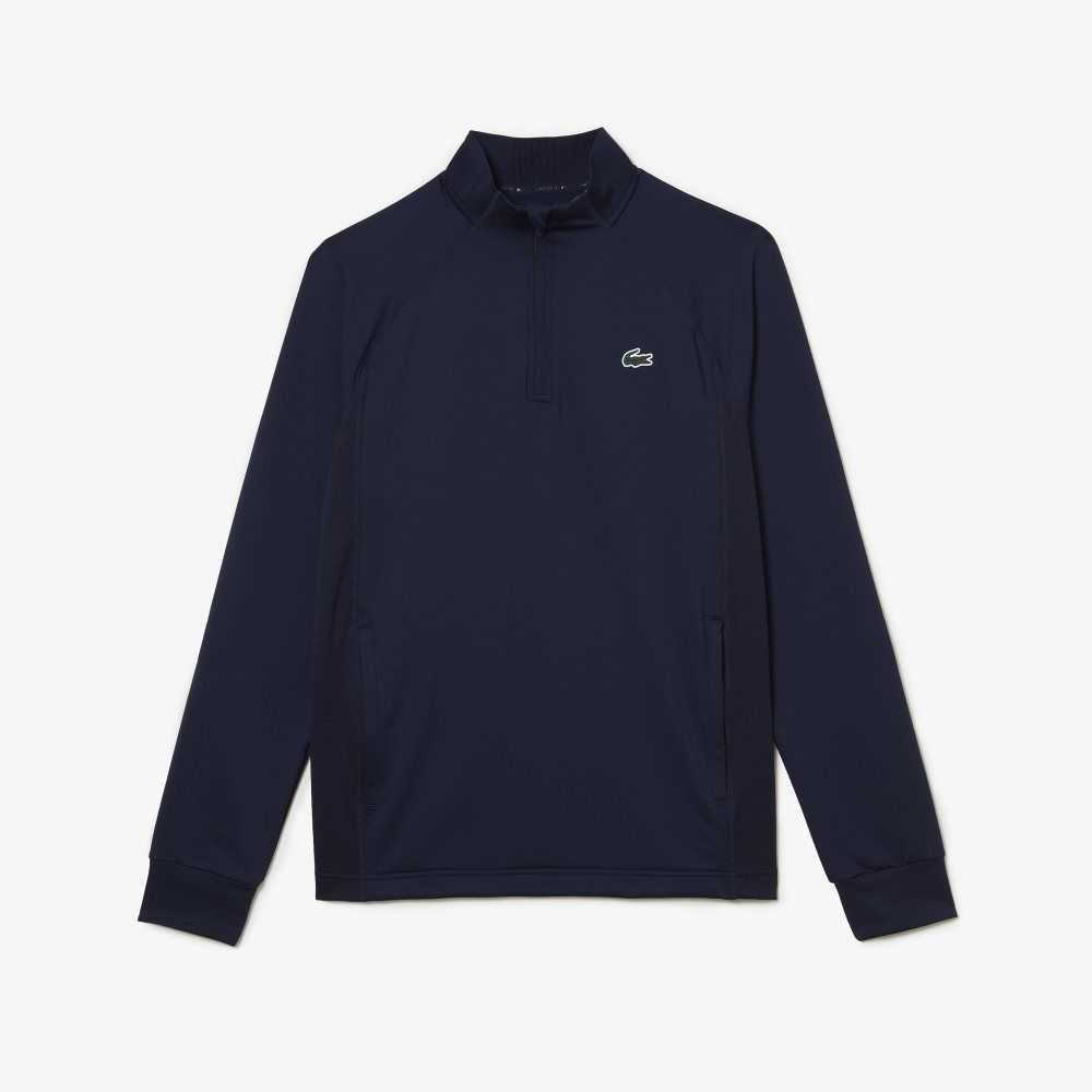 Navy Blue Lacoste Half Zip Golf Sweatshirt | THJFMO-952