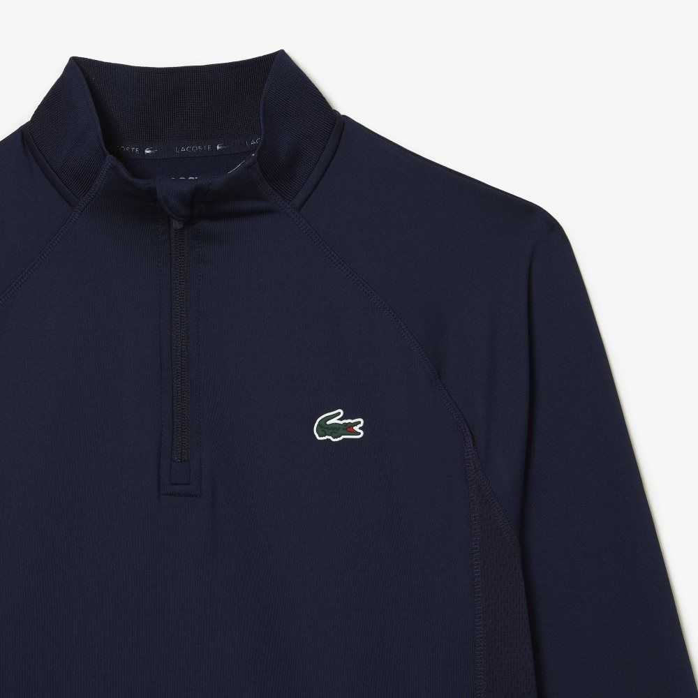 Navy Blue Lacoste Half Zip Golf Sweatshirt | THJFMO-952