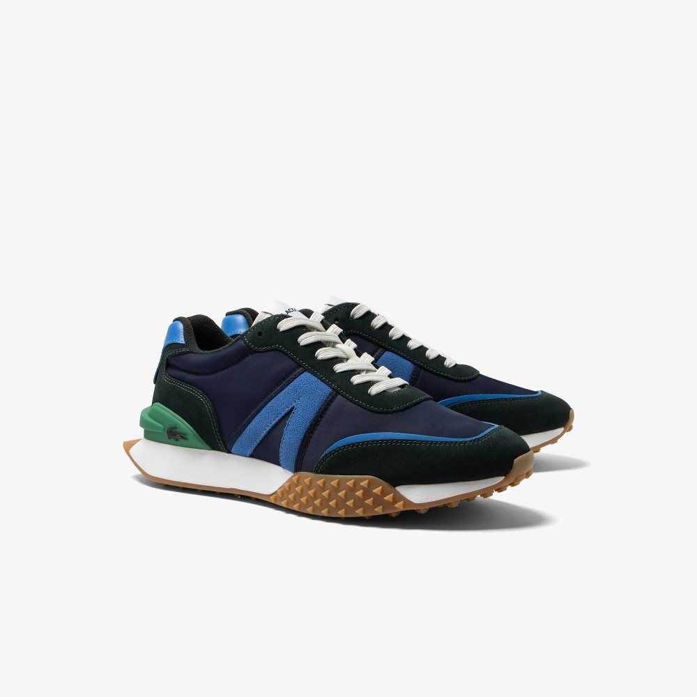 Navy/Blue Lacoste L-Spin Deluxe Leather Sneakers | HQPXBK-693