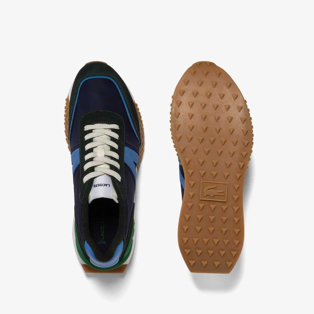 Navy/Blue Lacoste L-Spin Deluxe Leather Sneakers | HQPXBK-693