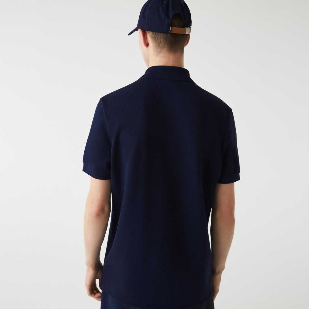 Navy Blue Lacoste Made in France Regular Fit Organic Cotton Polo | ZMRKSD-984