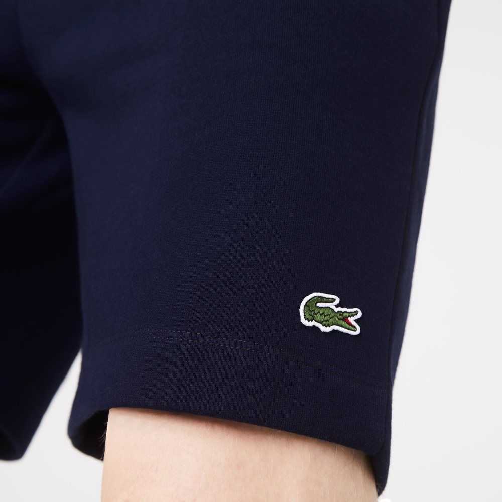 Navy Blue Lacoste Organic Brushed Cotton Fleece Shorts | HSMWIR-471