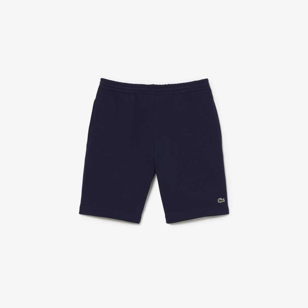 Navy Blue Lacoste Organic Brushed Cotton Fleece Shorts | HSMWIR-471