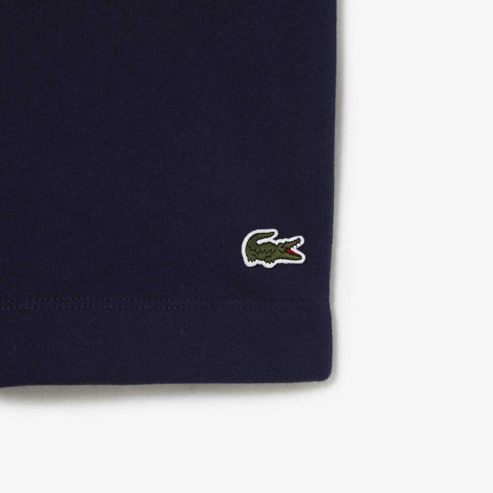 Navy Blue Lacoste Organic Brushed Cotton Fleece Shorts | HSMWIR-471