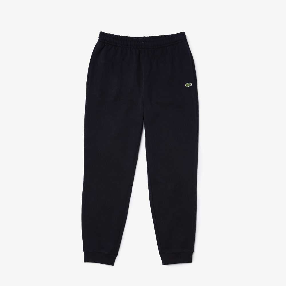 Navy Blue Lacoste Organic Cotton Fleece Jogging Pants | HPOIUB-971