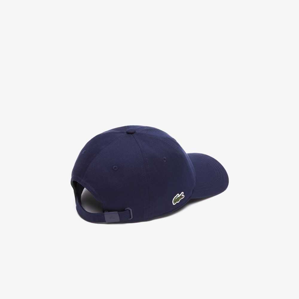 Navy Blue Lacoste Organic Cotton Twill Cap | BAGPFD-489