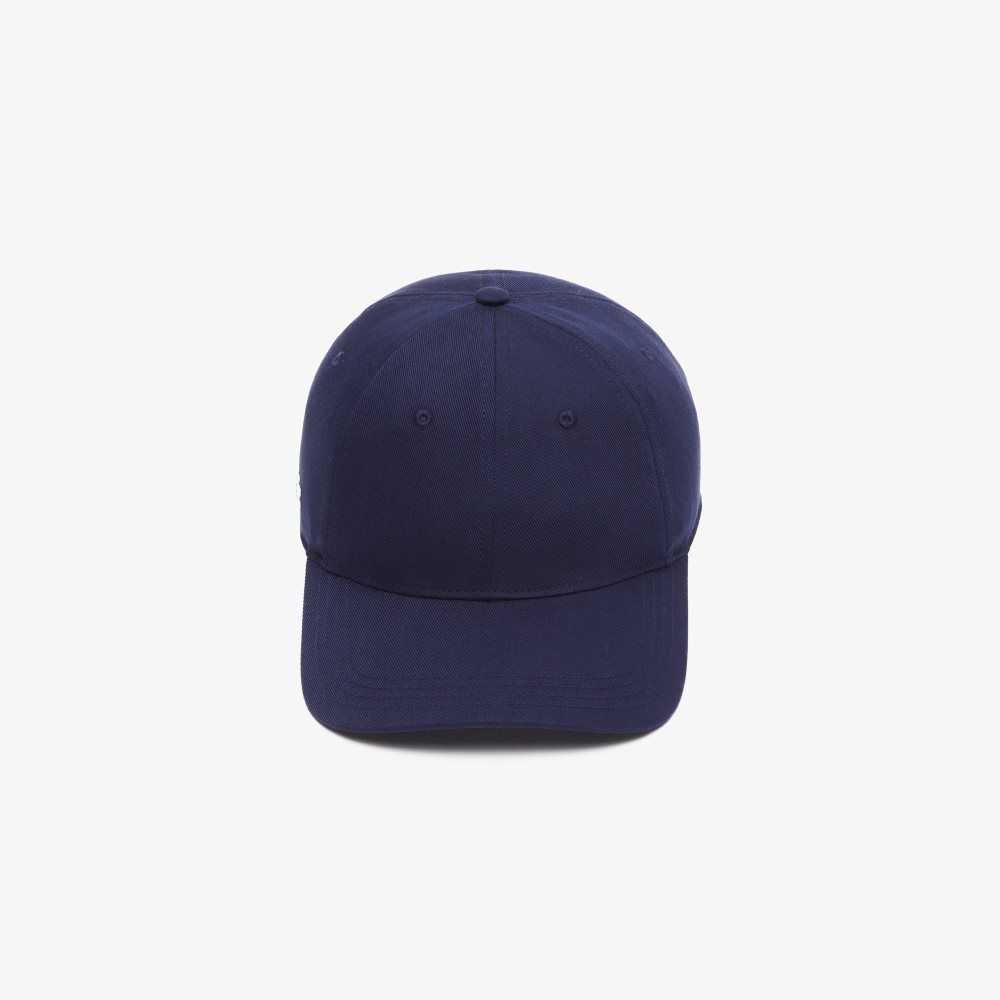 Navy Blue Lacoste Organic Cotton Twill Cap | BAGPFD-489