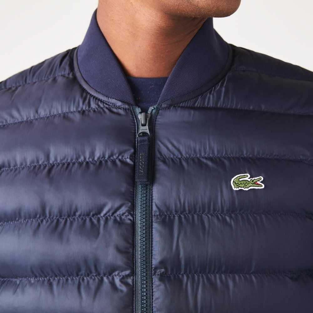 Navy Blue Lacoste Padded Water-Repellent Vest | ASFIKQ-784