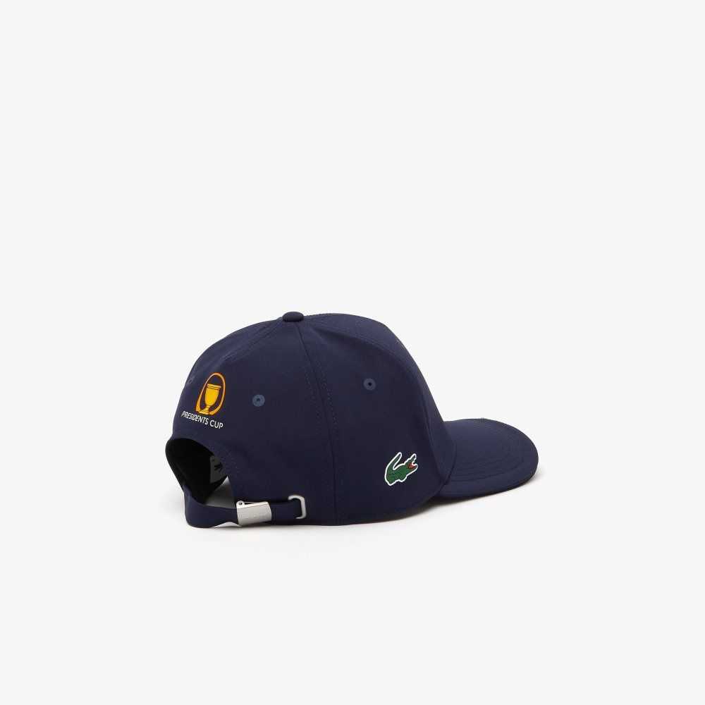 Navy Blue Lacoste Presidents Cup SPORT American Flag Adjustable Cap | PQYROF-671