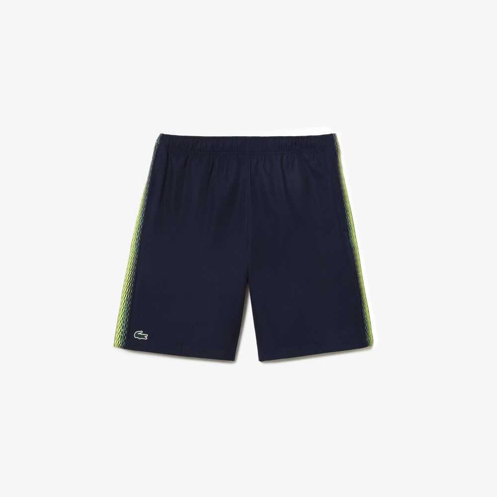 Navy Blue Lacoste Recycled Polyester Tennis Shorts | LNXYAD-324