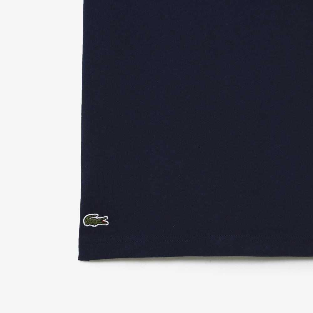 Navy Blue Lacoste Regular Fit Jersey T-Shirt | YBFZIM-865