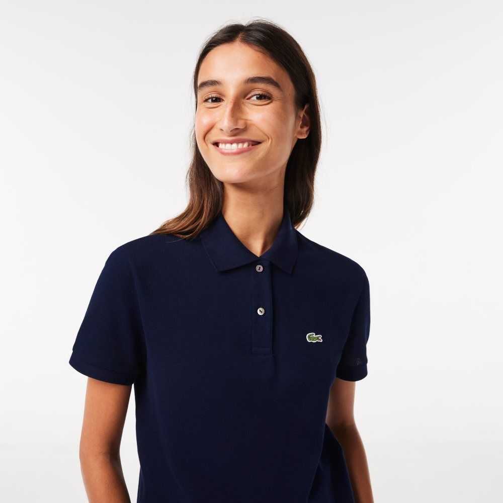 Navy Blue Lacoste Regular Fit Soft Cotton Petit Pique Polo | RICSJD-693