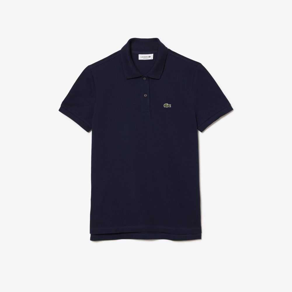 Navy Blue Lacoste Regular Fit Soft Cotton Petit Pique Polo | RICSJD-693