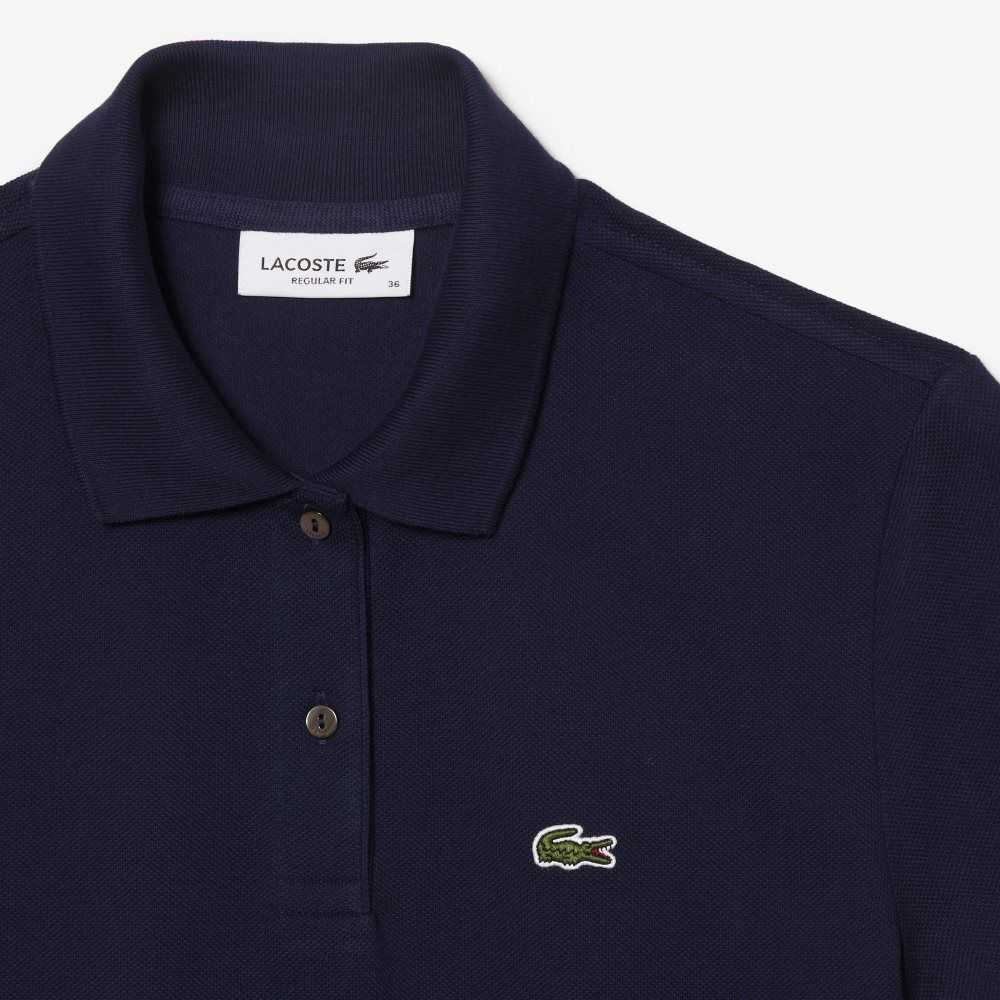 Navy Blue Lacoste Regular Fit Soft Cotton Petit Pique Polo | RICSJD-693