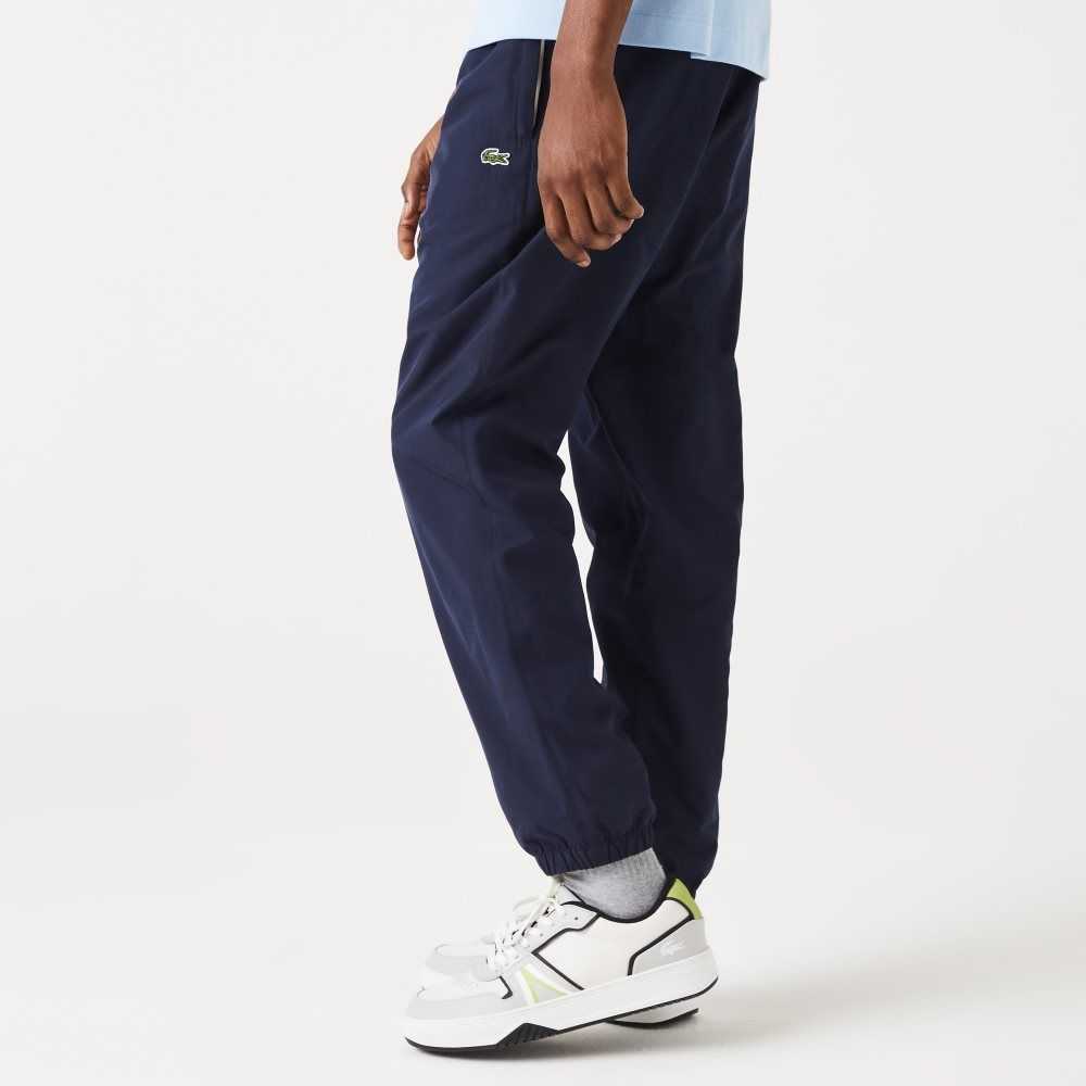 Navy Blue Lacoste Regular Fit Water-Repellent Trackpants | VCTPND-869