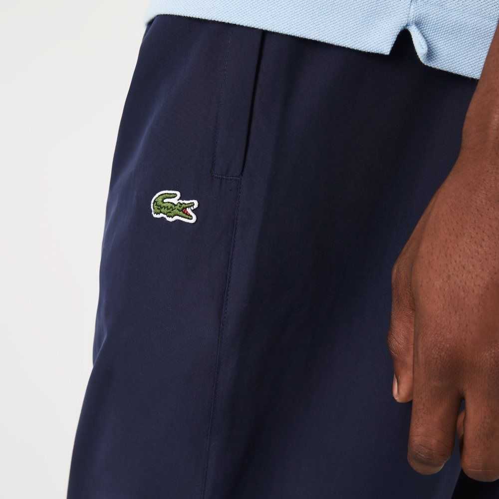 Navy Blue Lacoste Regular Fit Water-Repellent Trackpants | VCTPND-869