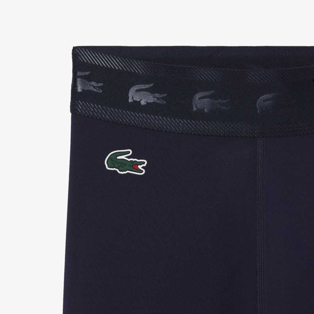 Navy Blue Lacoste SPORT 7/8 Length Recycled Polyester Leggings | LVIQAY-640