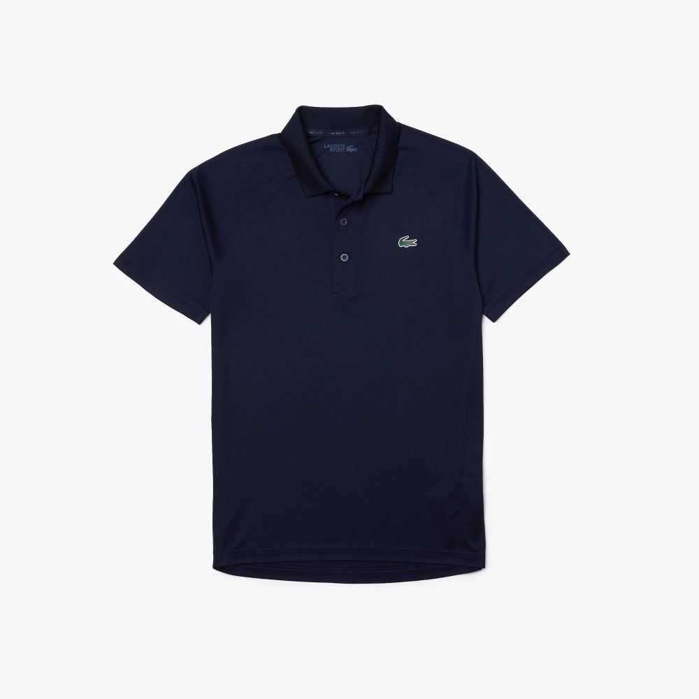 Navy Blue Lacoste SPORT Breathable Abrasion-Resistant Interlock Polo | MIGVQW-978