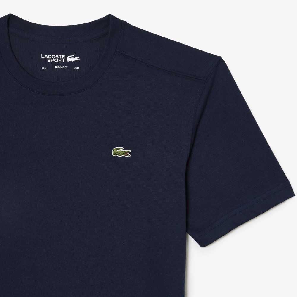 Navy Blue Lacoste SPORT Breathable T-Shirt | XJZKDO-638