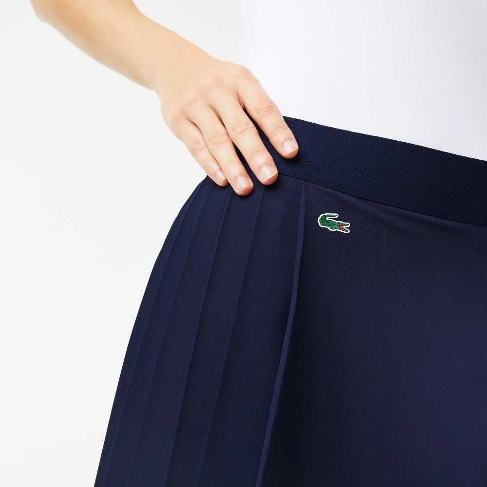 Navy Blue Lacoste SPORT Built-In Short Golf Skirt | AHYNPS-870