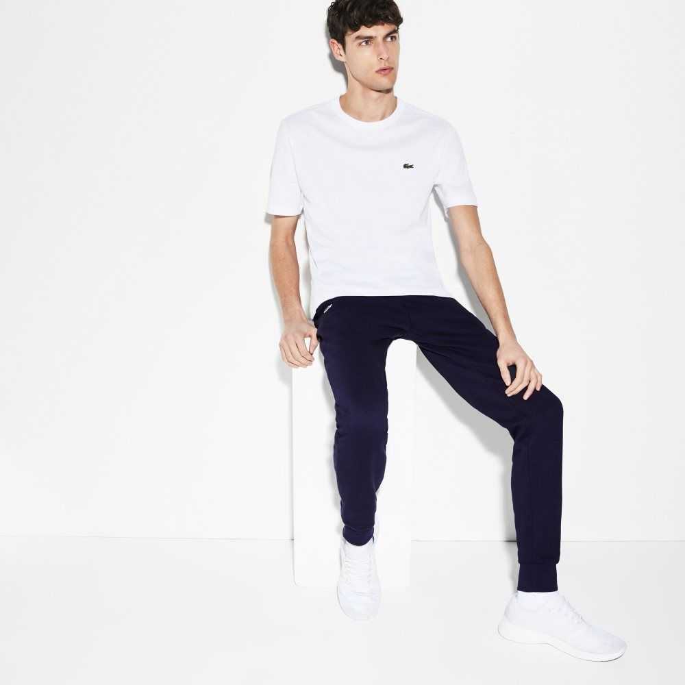 Navy Blue Lacoste SPORT Fleece Tennis Sweatpants | YDXATN-581