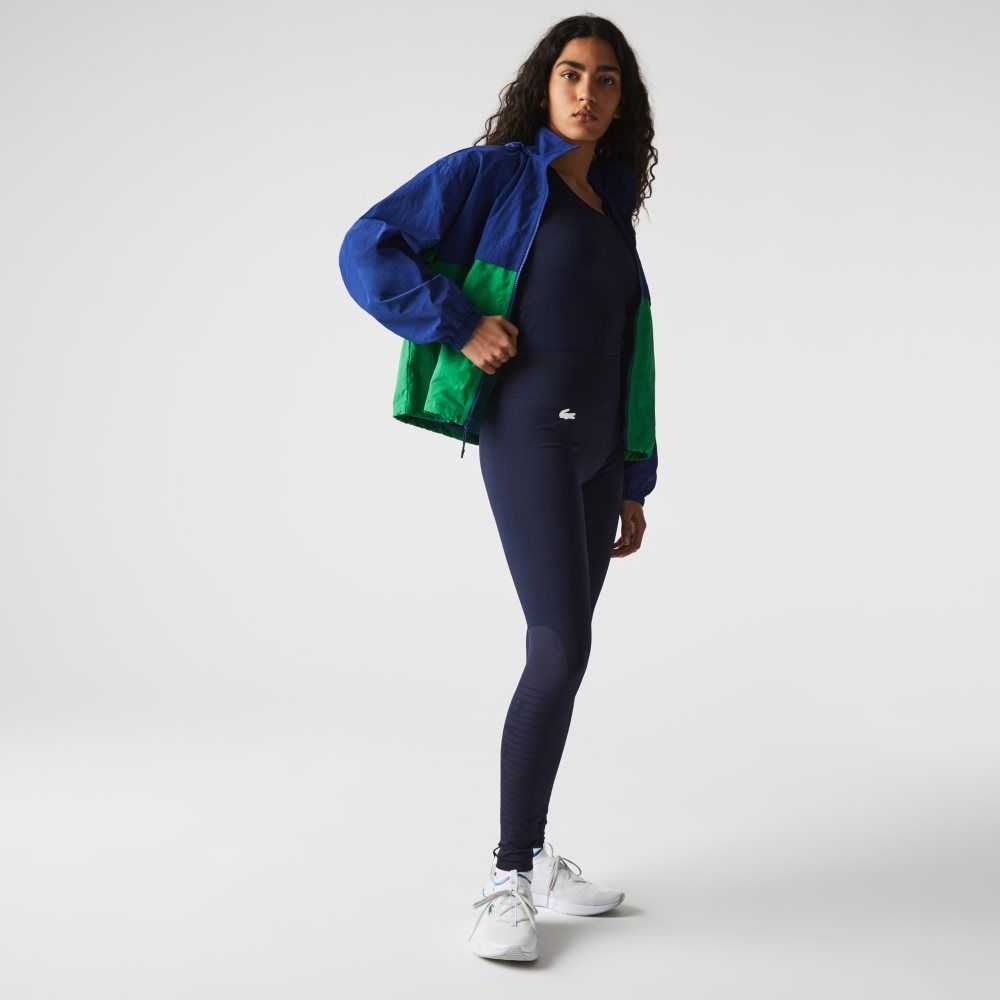 Navy Blue Lacoste SPORT High-Waisted Second-Skin Leggings | NUIVEL-902