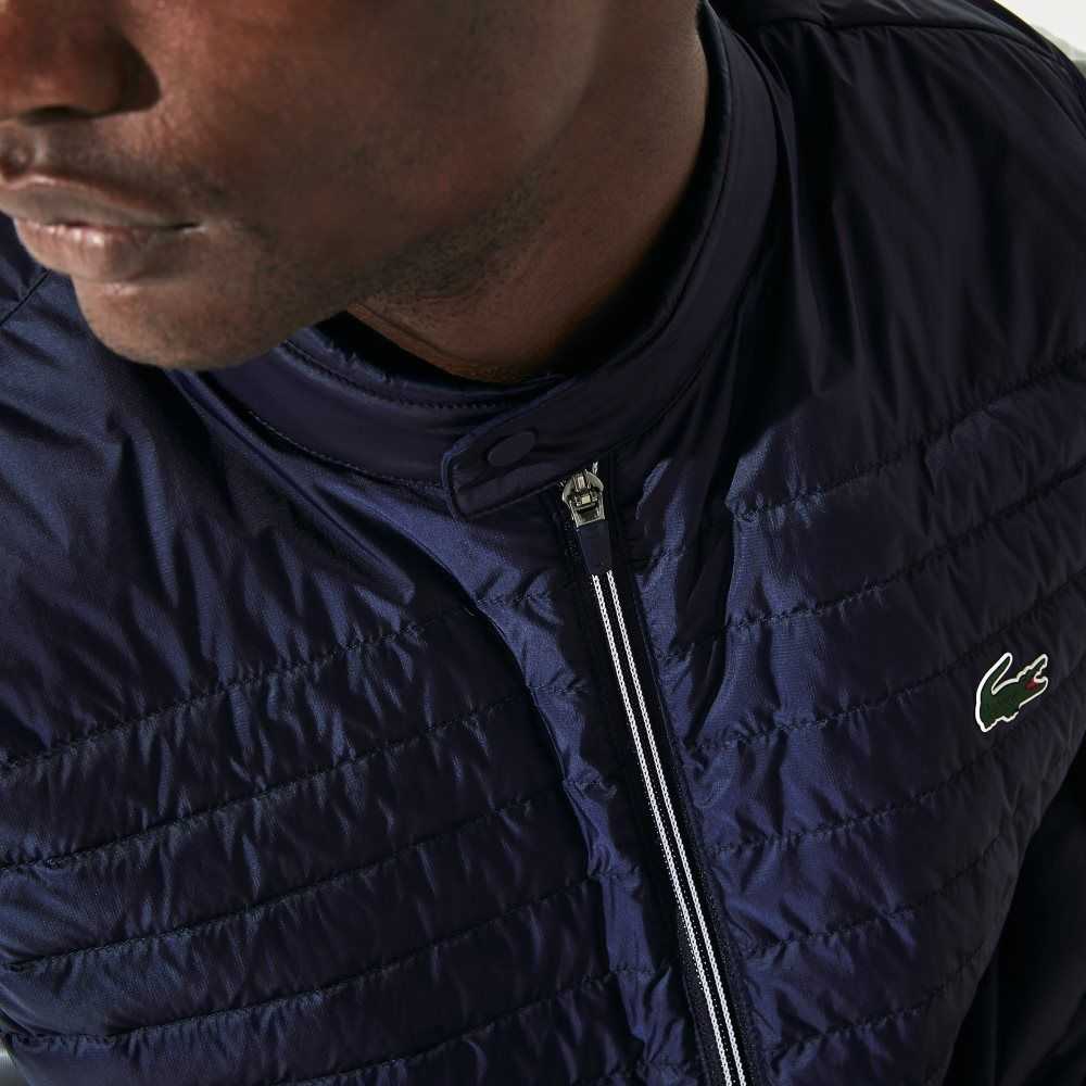 Navy Blue Lacoste SPORT Lightweight Water-Resistant Quilted Golf Vest | GCKQAE-816