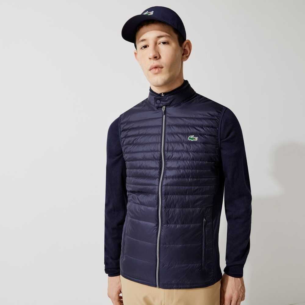 Navy Blue Lacoste SPORT Lightweight Water-Resistant Quilted Golf Vest | GCKQAE-816