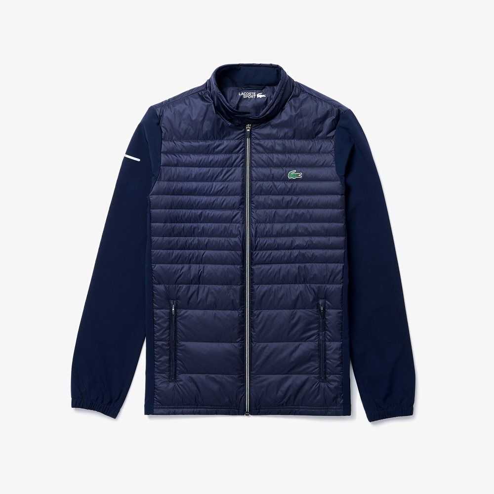 Navy Blue Lacoste SPORT Lightweight Water-Resistant Quilted Golf Jacket | ZGRNBJ-495