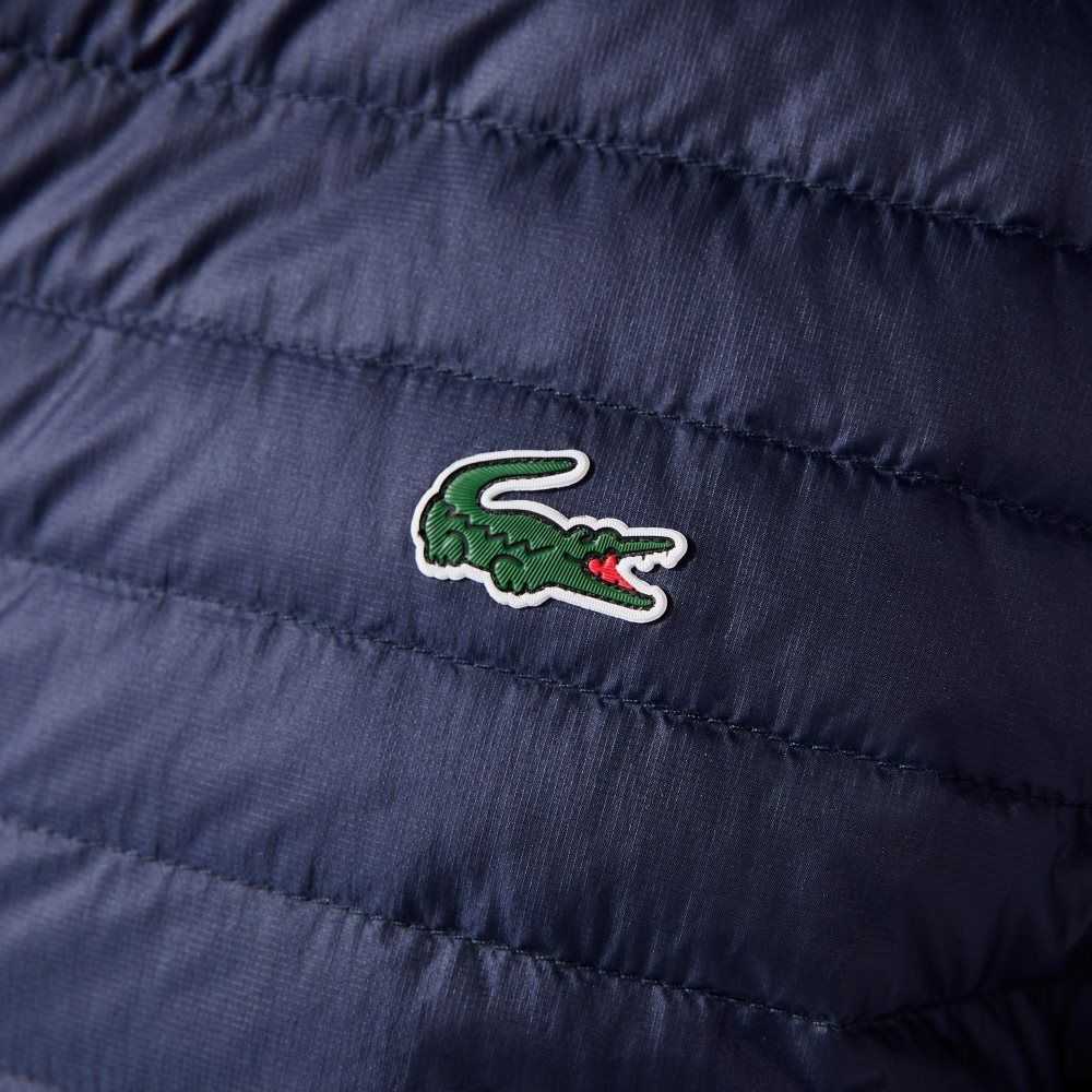 Navy Blue Lacoste SPORT Lightweight Water-Resistant Quilted Golf Jacket | ZGRNBJ-495