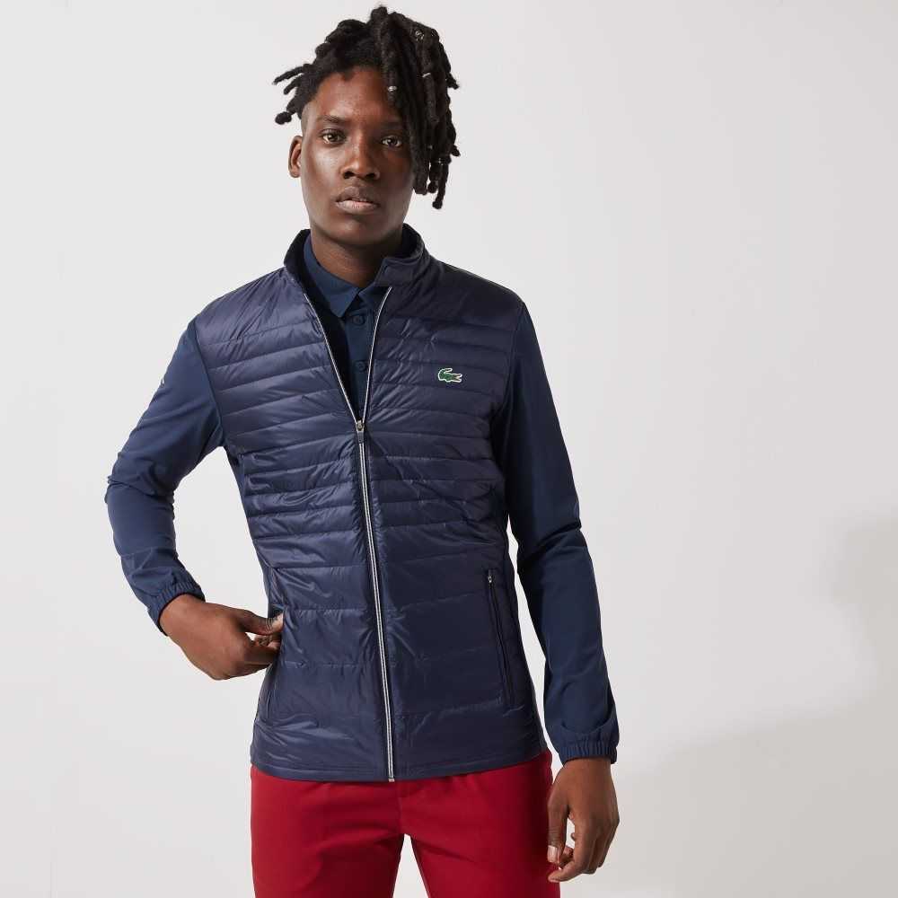 Navy Blue Lacoste SPORT Lightweight Water-Resistant Quilted Golf Jacket | ZGRNBJ-495